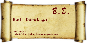 Budi Dorottya névjegykártya